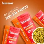 Green Gainz Roasted Edamame Peri Peri Limon Flavour(pack of 9-100gm each) | Healthy Namkeen Snacks | 100% Veg High Protein Snack | Fiber Rich | No Palm Oil | Roasted, Not Fried